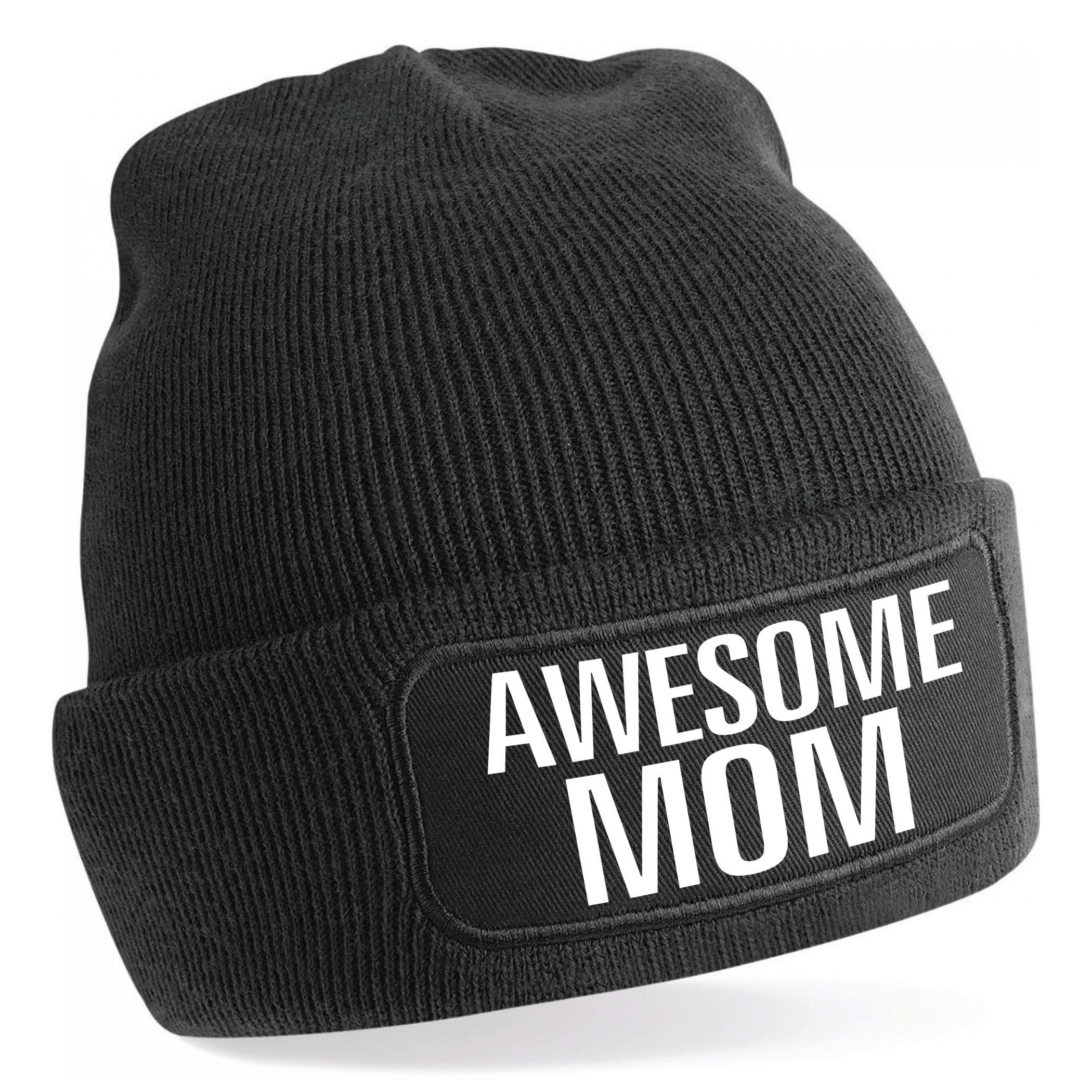 Muts awesome mom-geweldige moeder zwart voor dames Winter cadeau mama- moeder