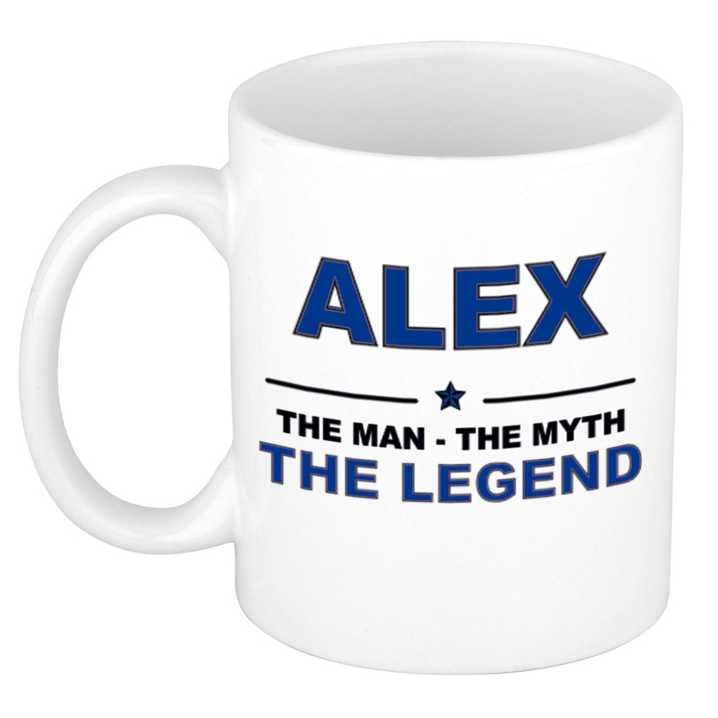 Naam cadeau mok- beker Alex The man, The myth the legend 300 ml