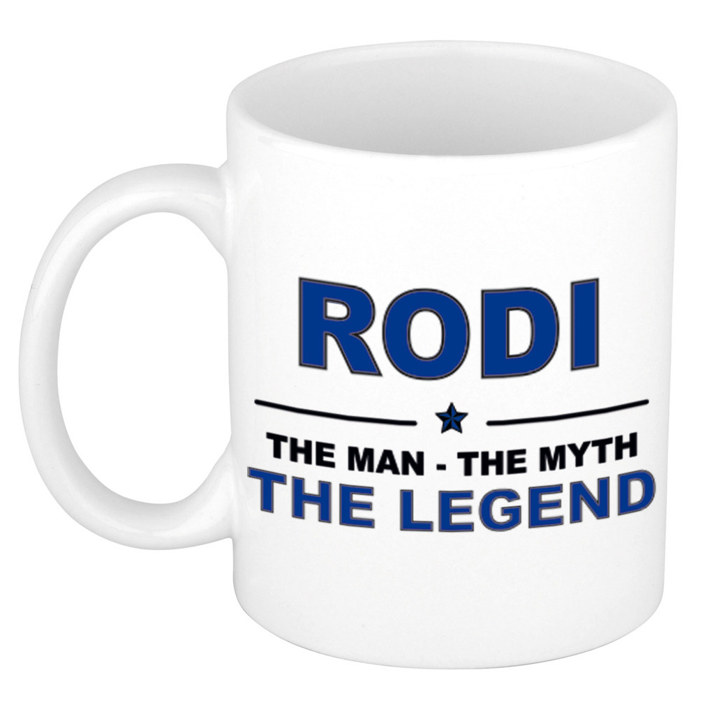 Naam cadeau mok- beker Rodi The man, The myth the legend 300 ml