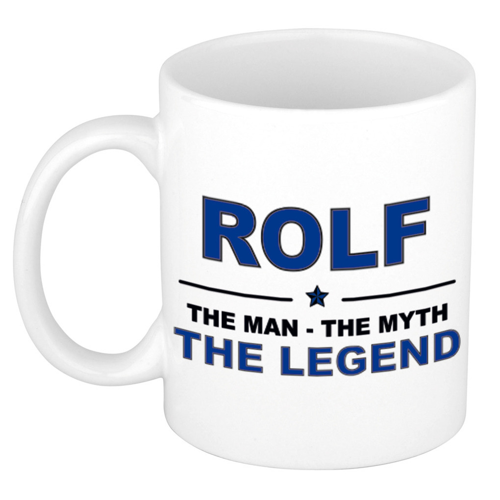 Naam cadeau mok- beker Rolf The man, The myth the legend 300 ml