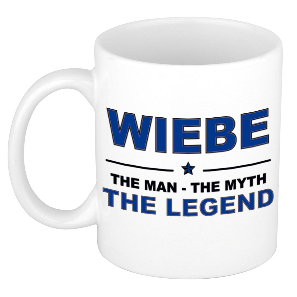 Naam cadeau mok- beker Wiebe The man, The myth the legend 300 ml
