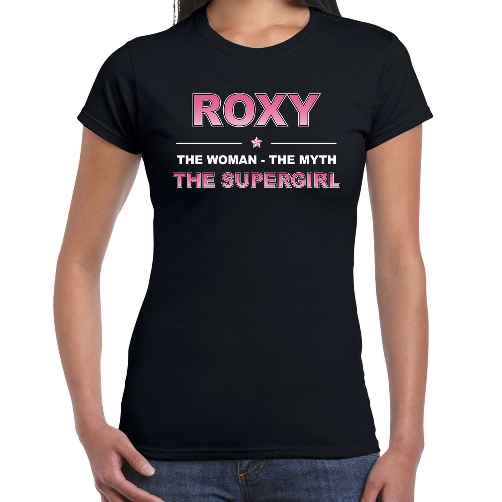 Naam Roxy The women, The myth the supergirl shirt zwart cadeau shirt