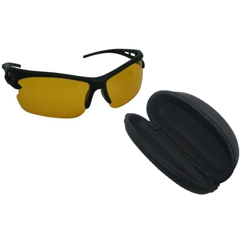 Nachtzicht bril met brillenkoker zwart voor nachtblindheid