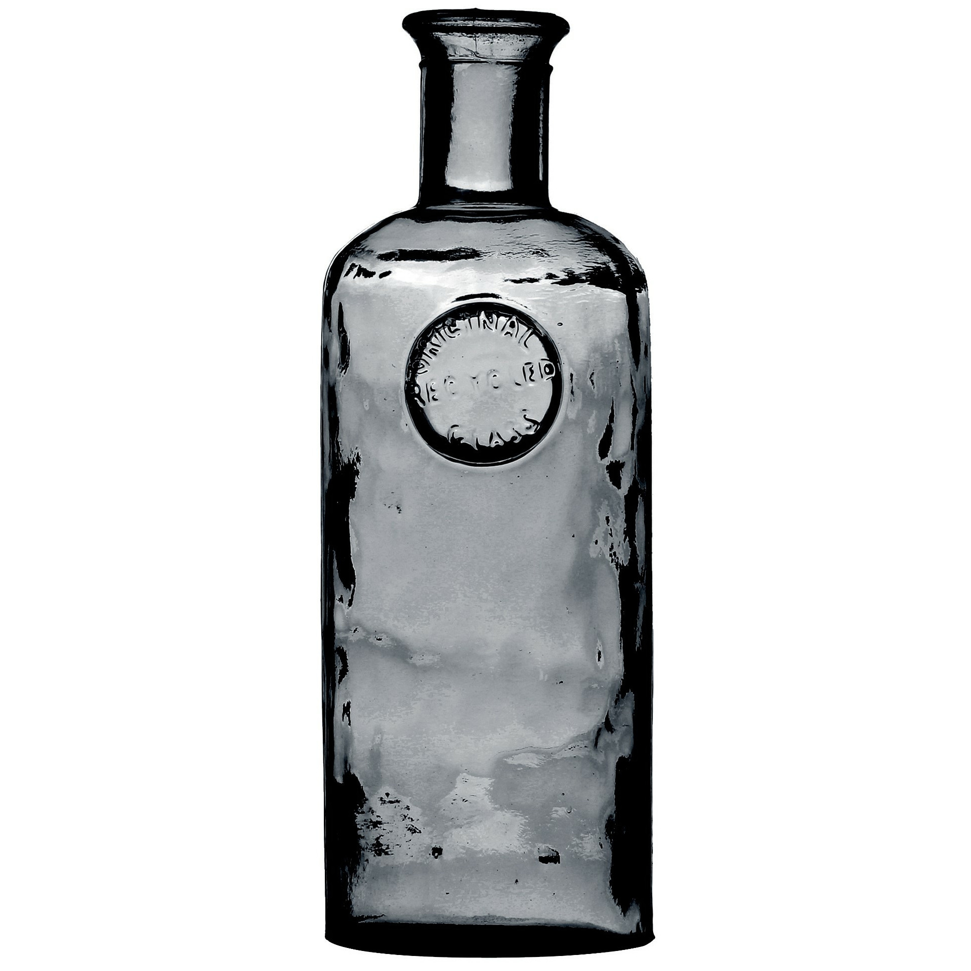 Natural Living Bloemenvaas Olive Bottle smoke grijs transparant glas D13 x H27 cm Fles vazen