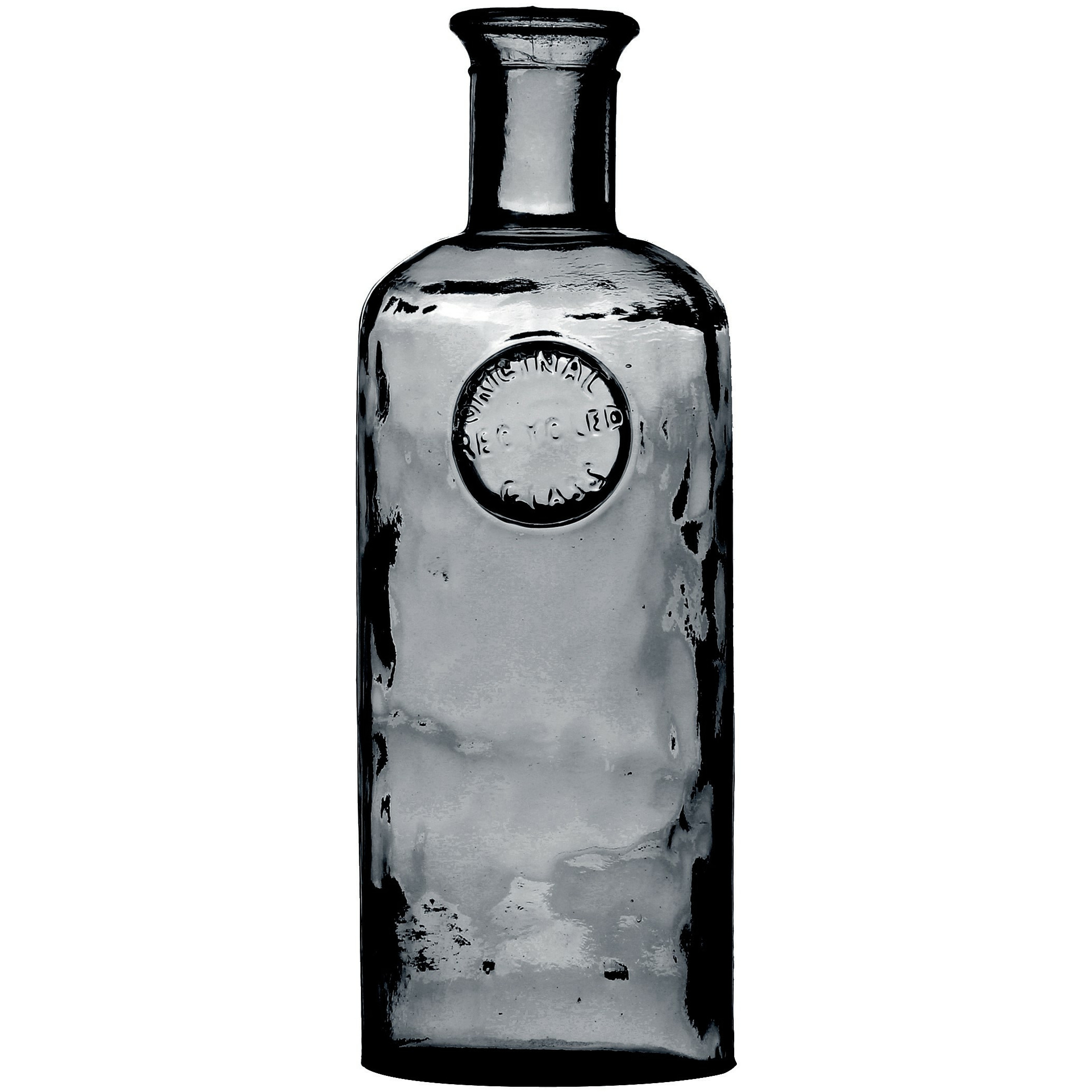 Natural Living Bloemenvaas Olive Bottle smoke grijs transparant glas D13 x H35 cm Fles vazen