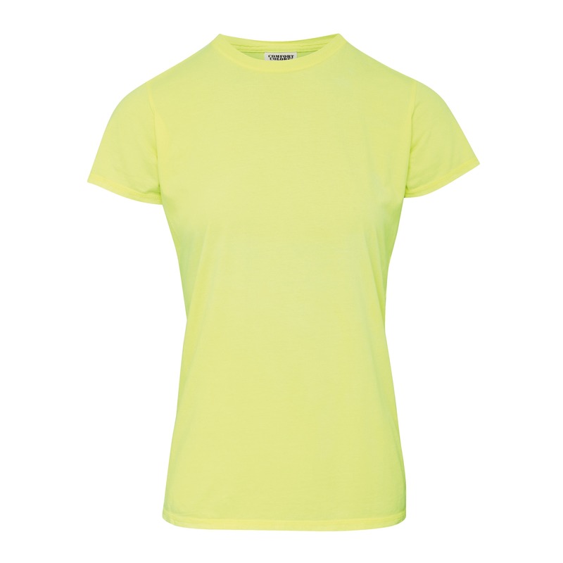 Neon gele dames t-shirts met ronde hals kopen