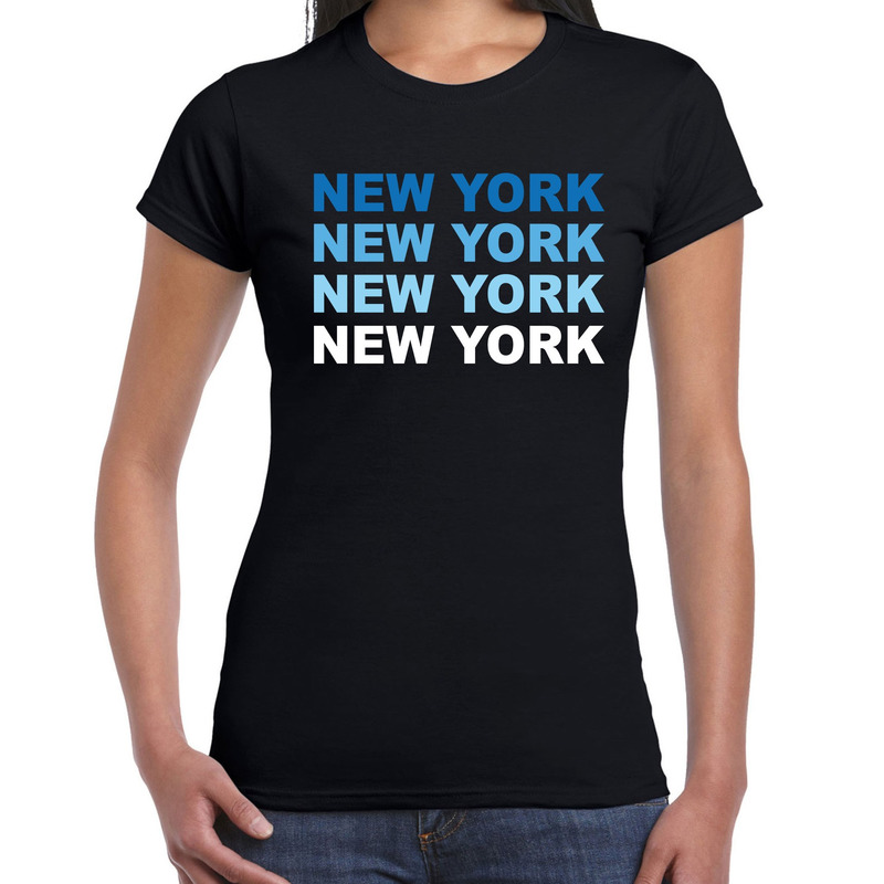 New York-Big Apple steden shirt zwart voor dames