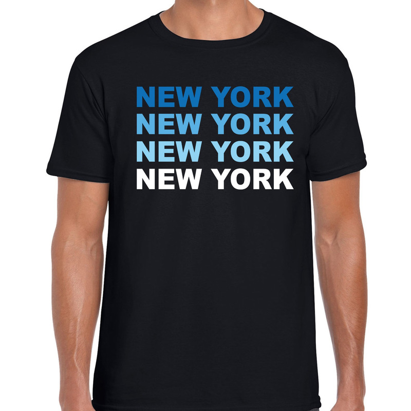 New York-Big Apple steden shirt zwart voor heren