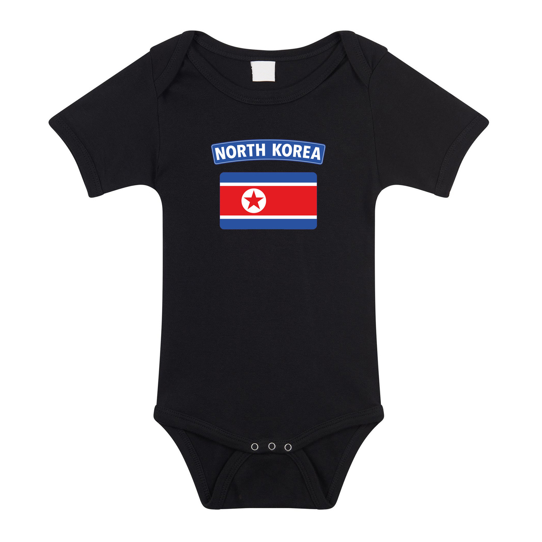 North-Korea-Noord-Korea landen rompertje met vlag zwart voor babys