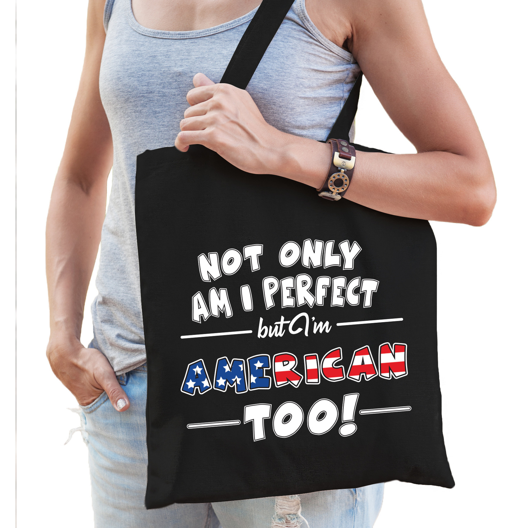 Not only perfect but American-Amerika too fun cadeau tas voor dames