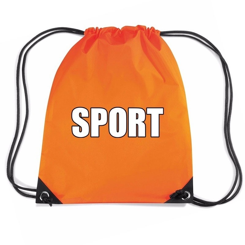 Nylon sport gymtasje oranje jongens en meisjes