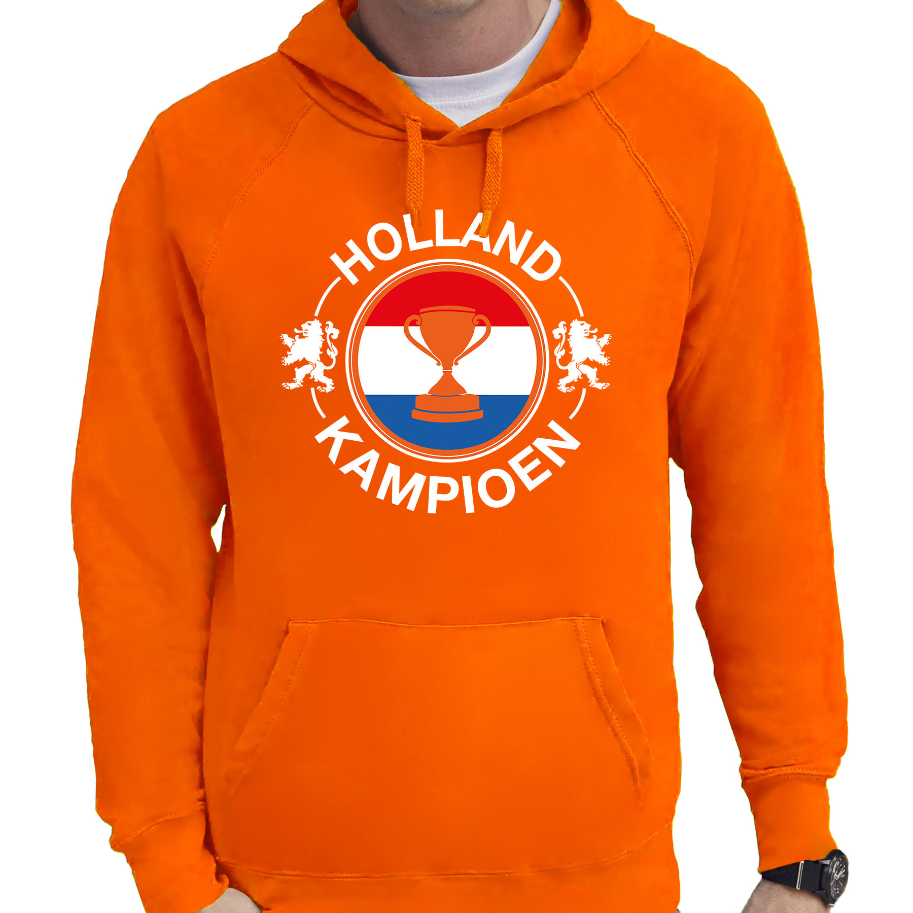 Oranje fan hoodie-sweater met capuchon Holland Holland kampioen met beker EK- WK voor heren