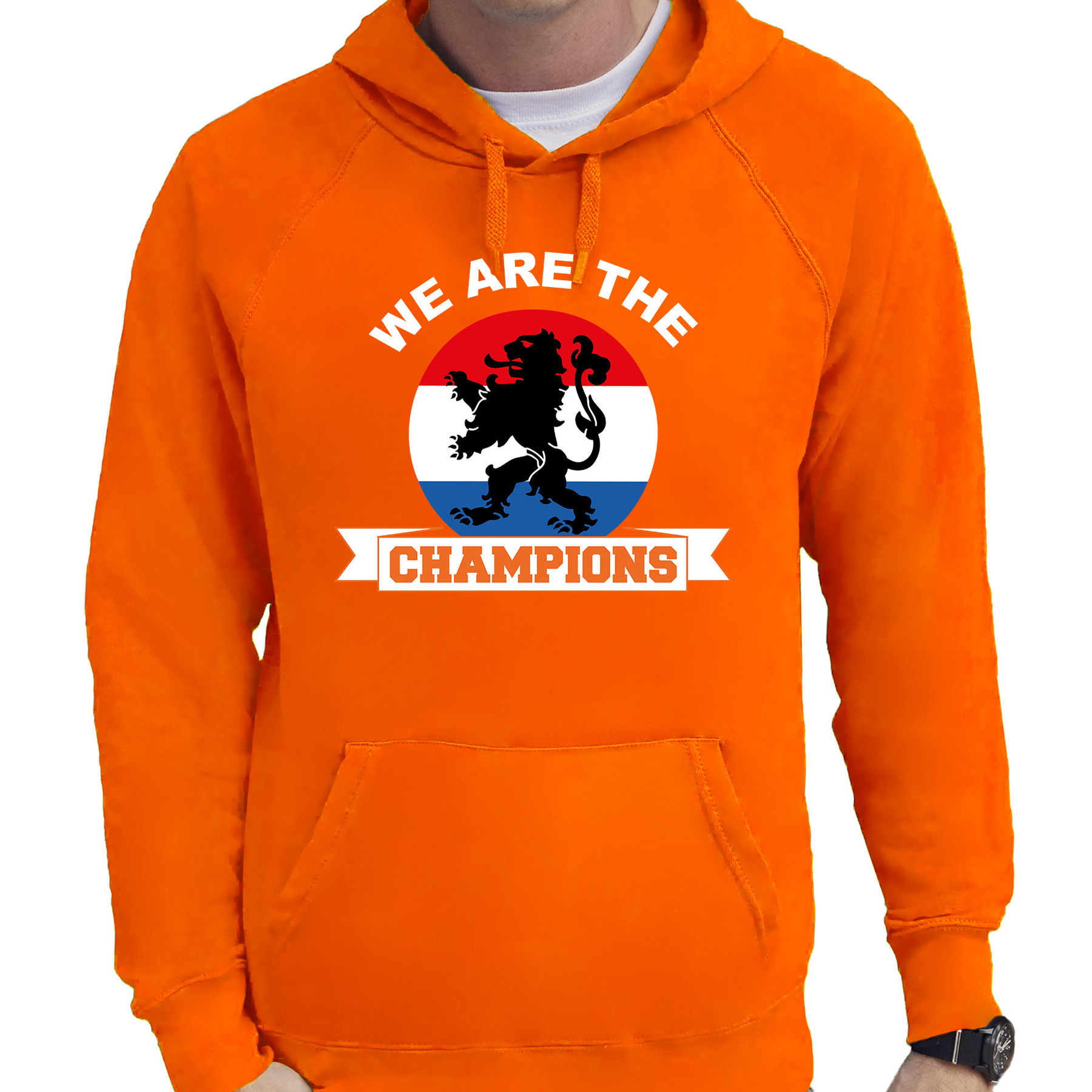 Oranje fan hoodie-sweater met capuchon Holland we are the champions EK- WK voor heren