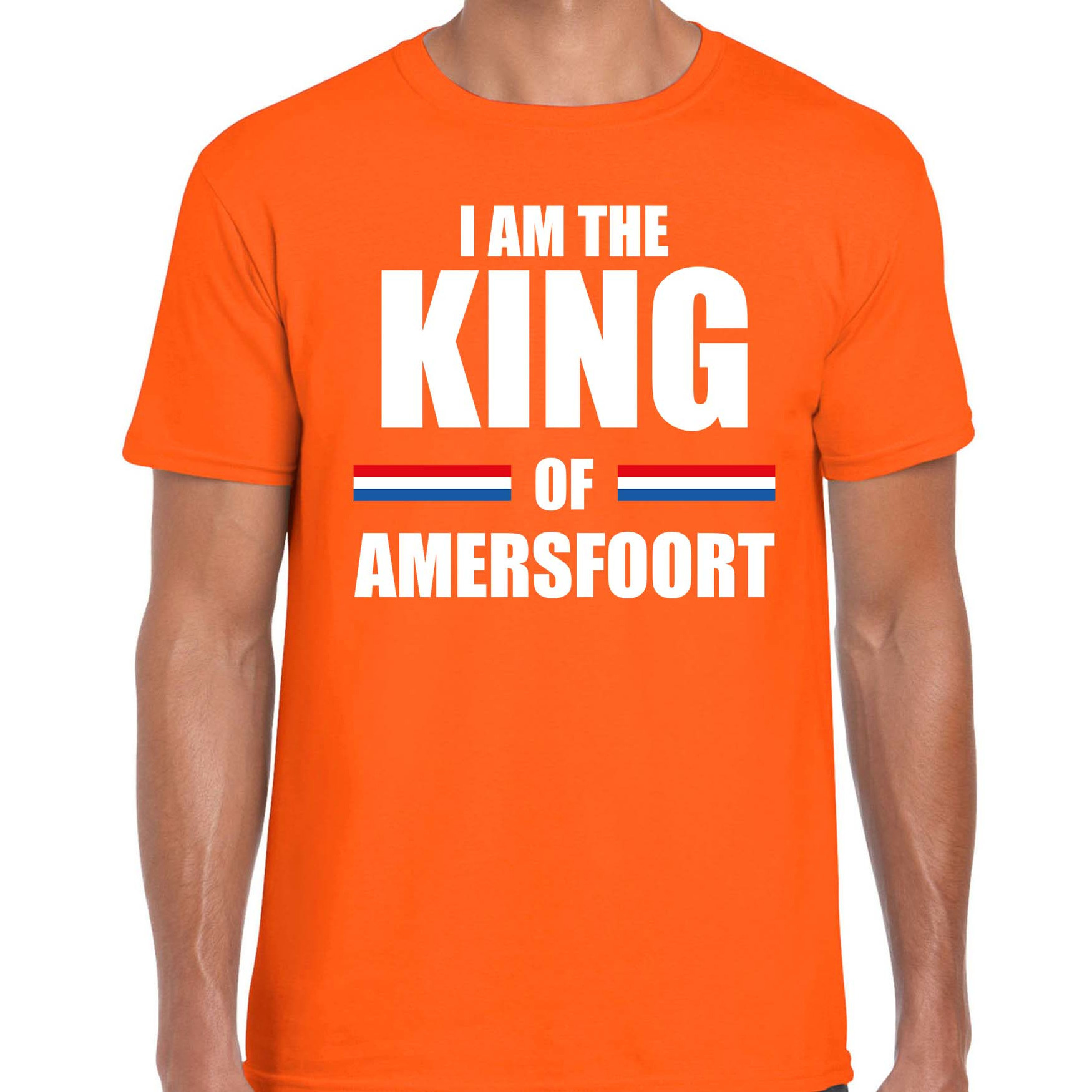 Oranje I am the King of Amersfoort t-shirt Koningsdag shirt voor heren