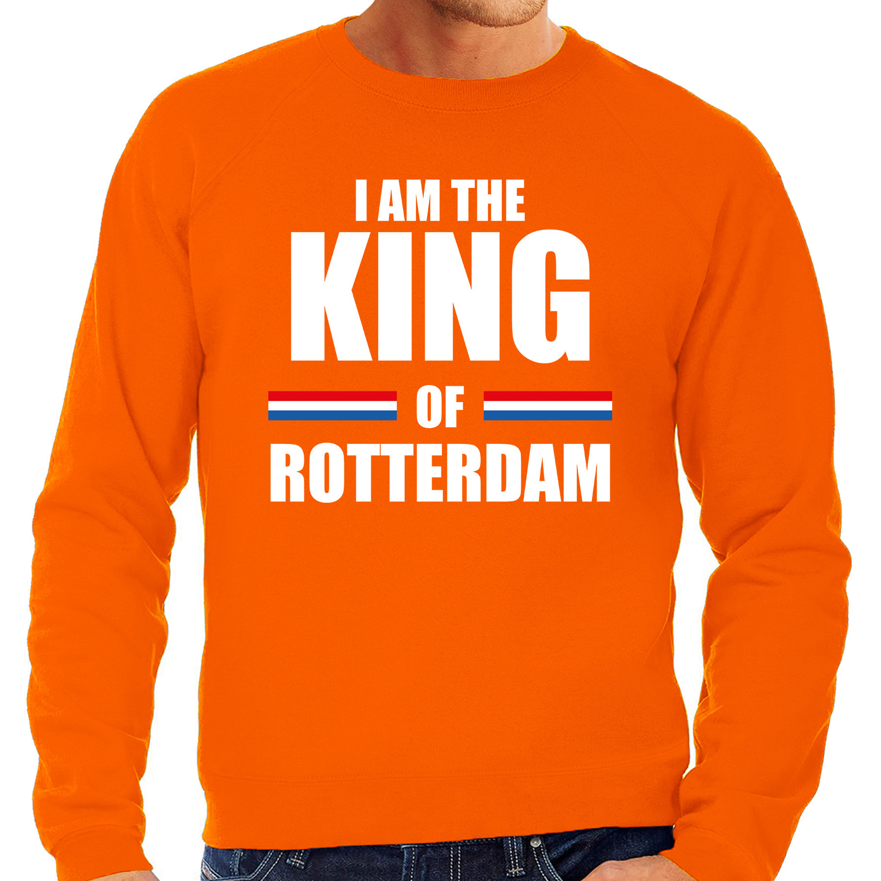 Oranje I am the King of Rotterdam sweater Koningsdag truien voor heren