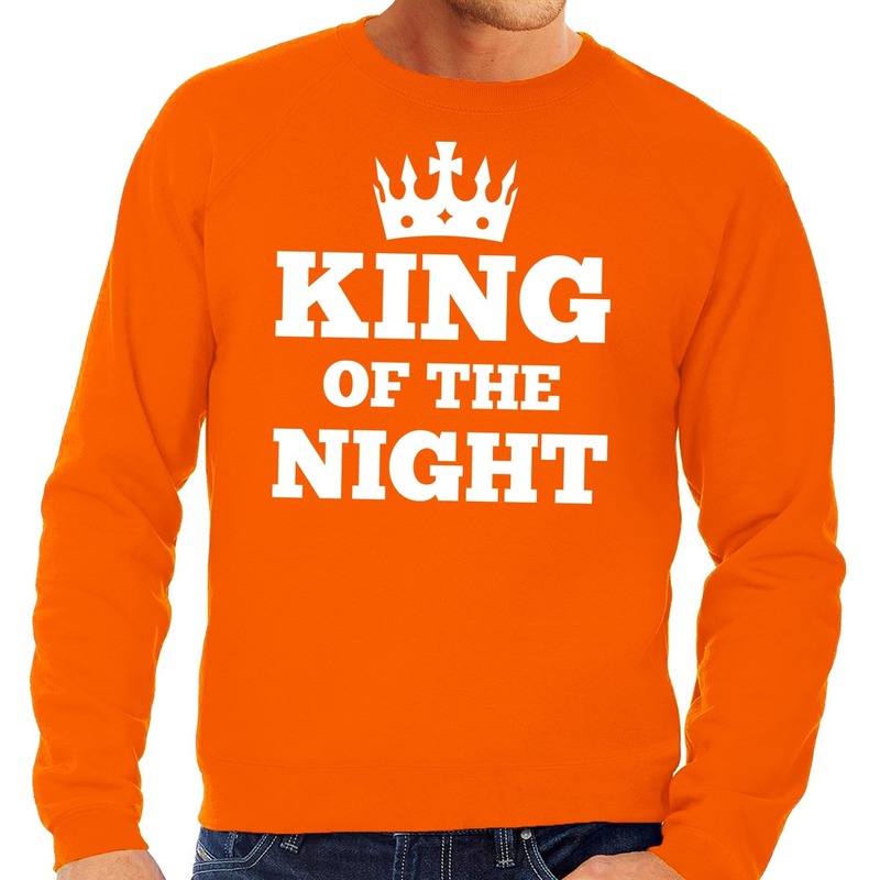 Oranje King of the night sweater heren