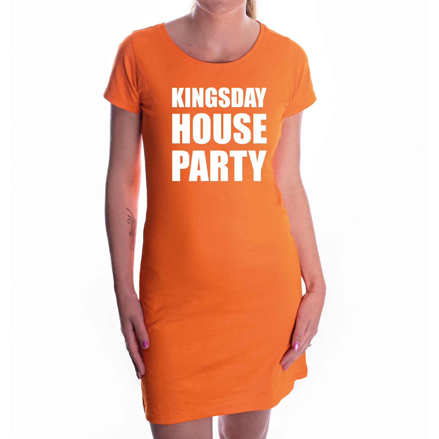 Oranje Koningsdag jurkje Kingsday house party voor dames
