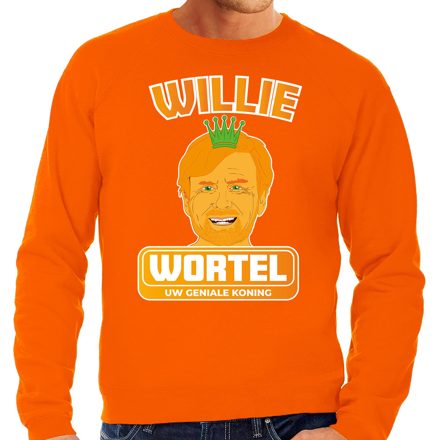 Oranje Koningsdag trui willie wortel Willem heren
