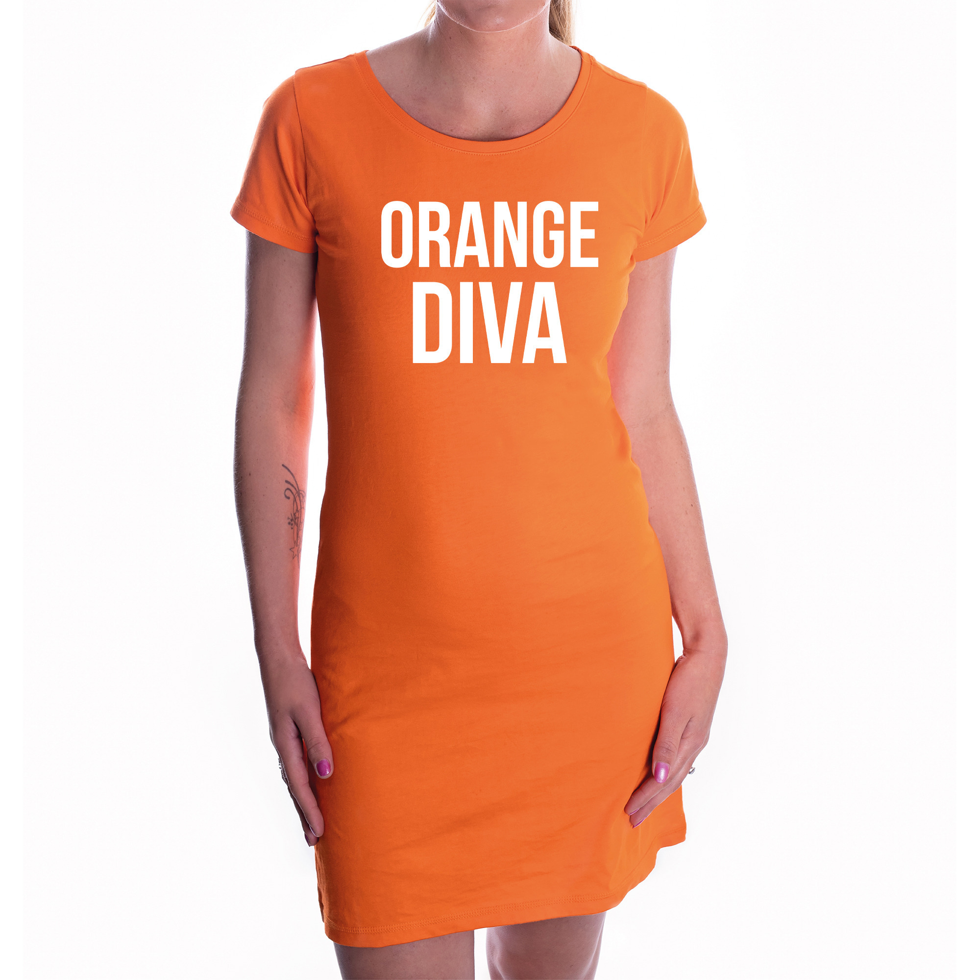 Oranje orange diva dress Koningsdag jurkje voor dames