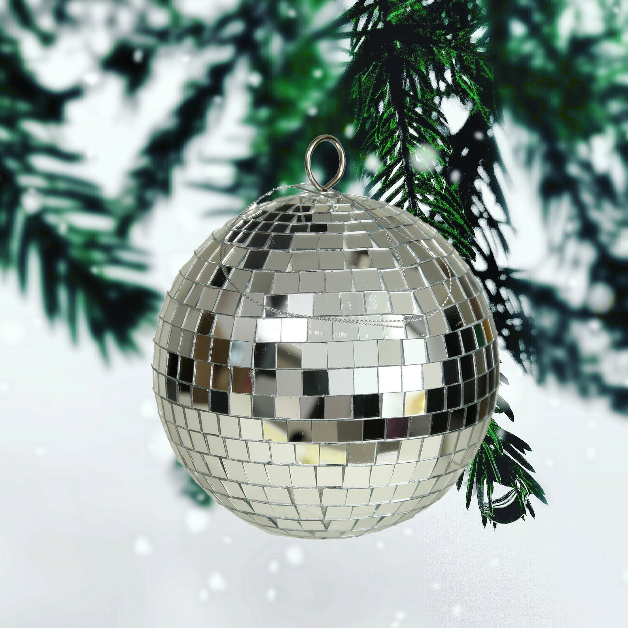 Othmar Decorations disco kerstballen 3x zilver 15 cm kunststof