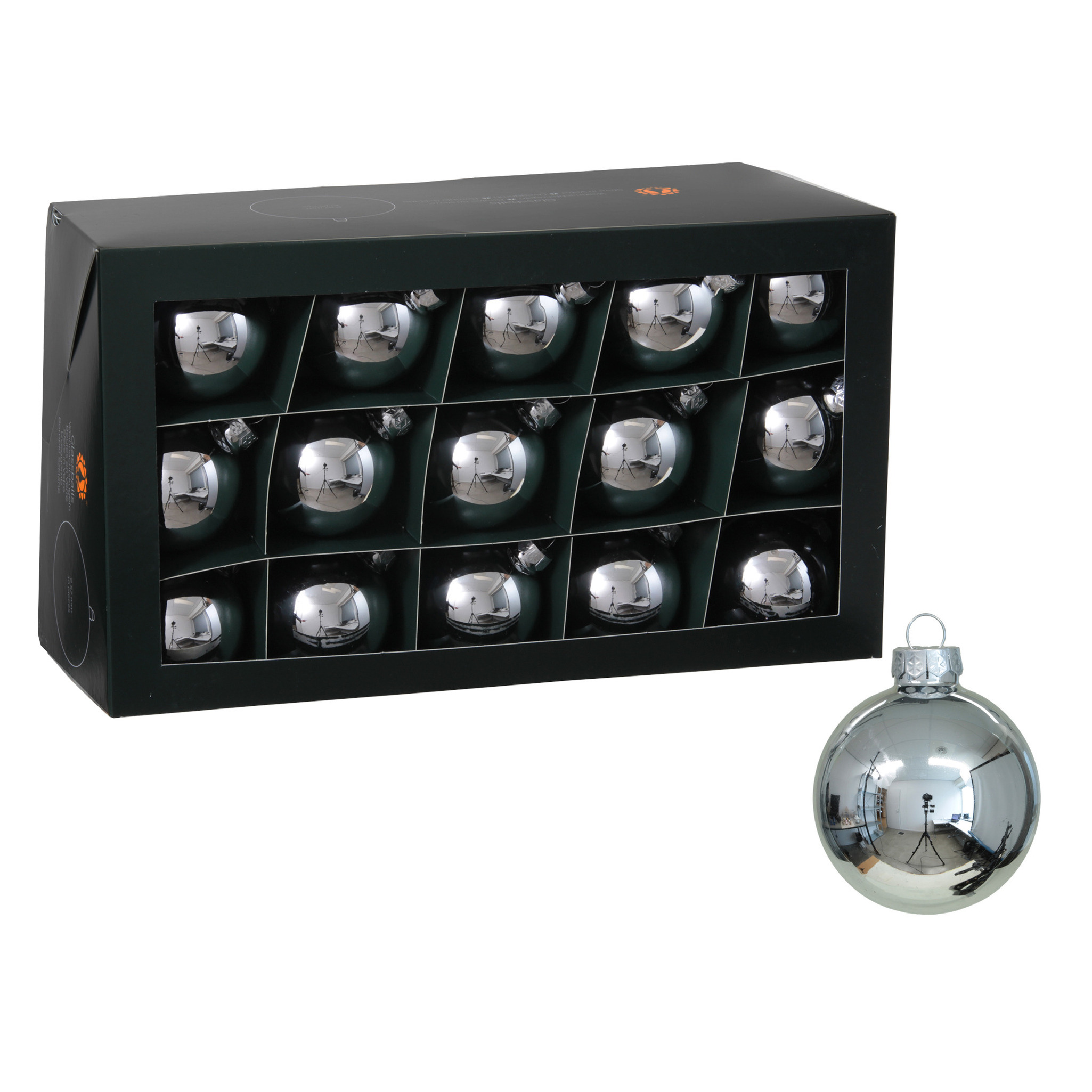 Othmar Decorations kerstballen 30x zilver 6 cm glas