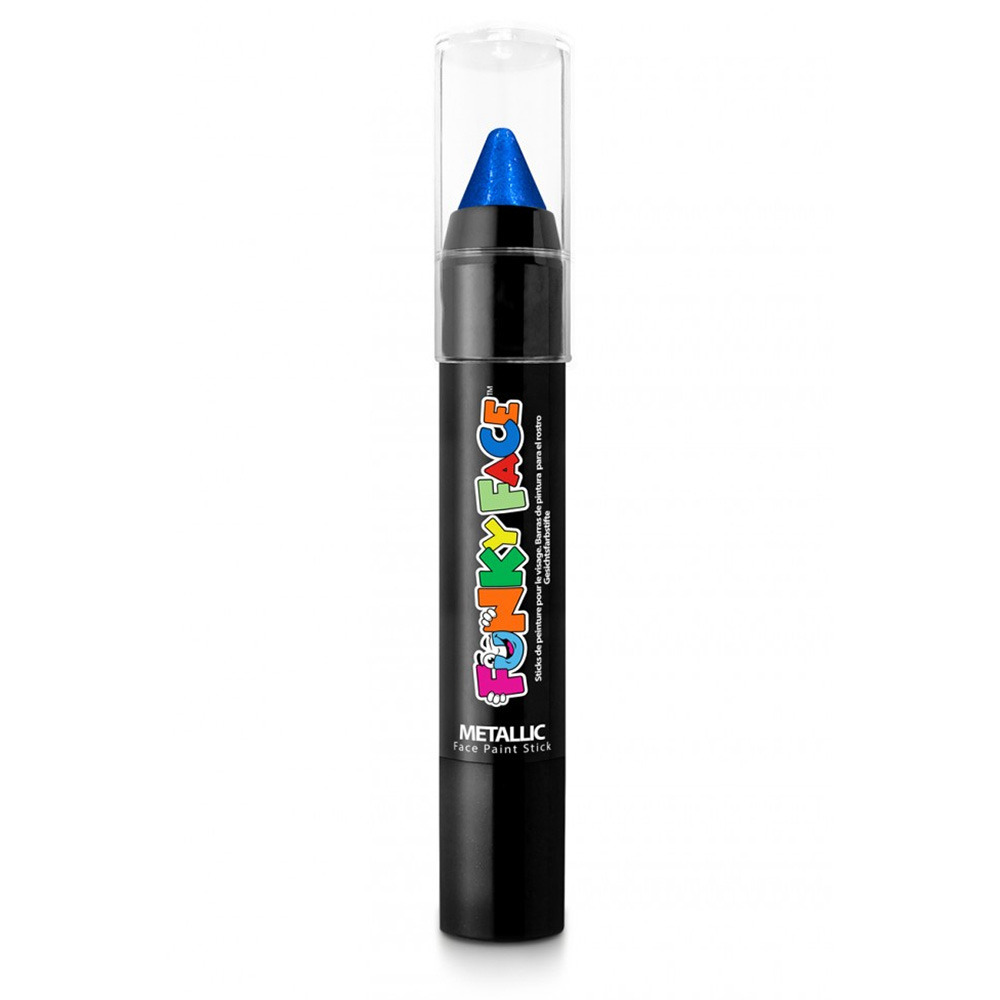 Paintglow Face paint stick metallic blauw 3,5 gram schmink-make-up stift-potlood