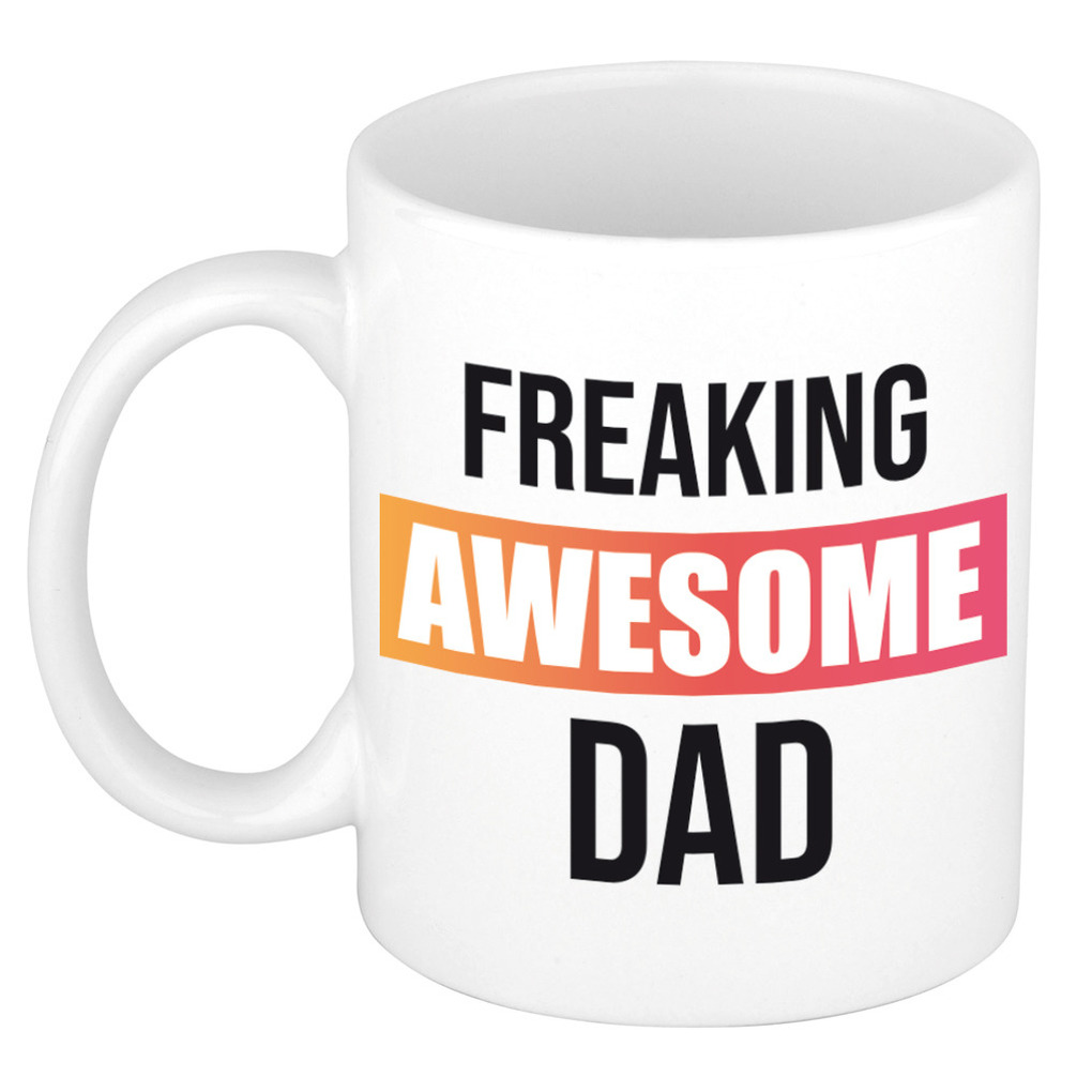 Papa-vader cadeau mok-freaking awesome dad met kleurkader verjaardag-Vaderdag