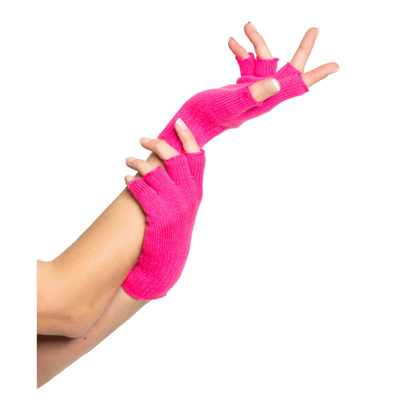 Partychimp Verkleed handschoenen vingerloos roze - one size voor volwassenen