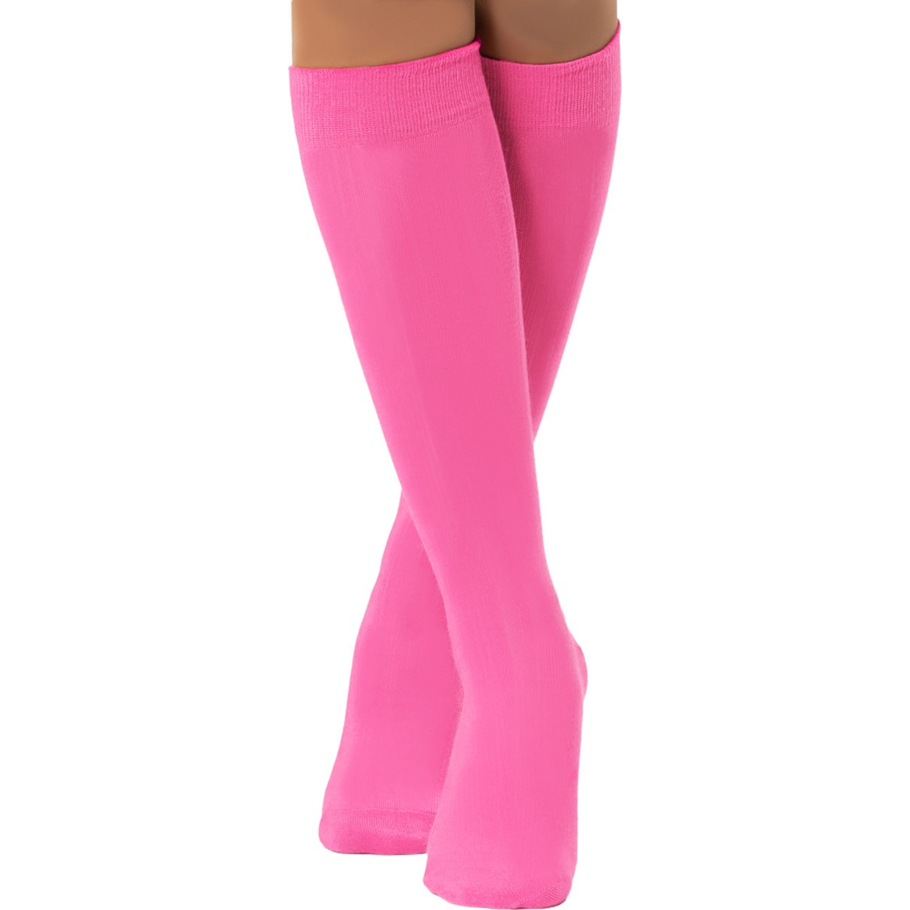 Partychimp Verkleed kniesokken-kousen roze - one size voor dames