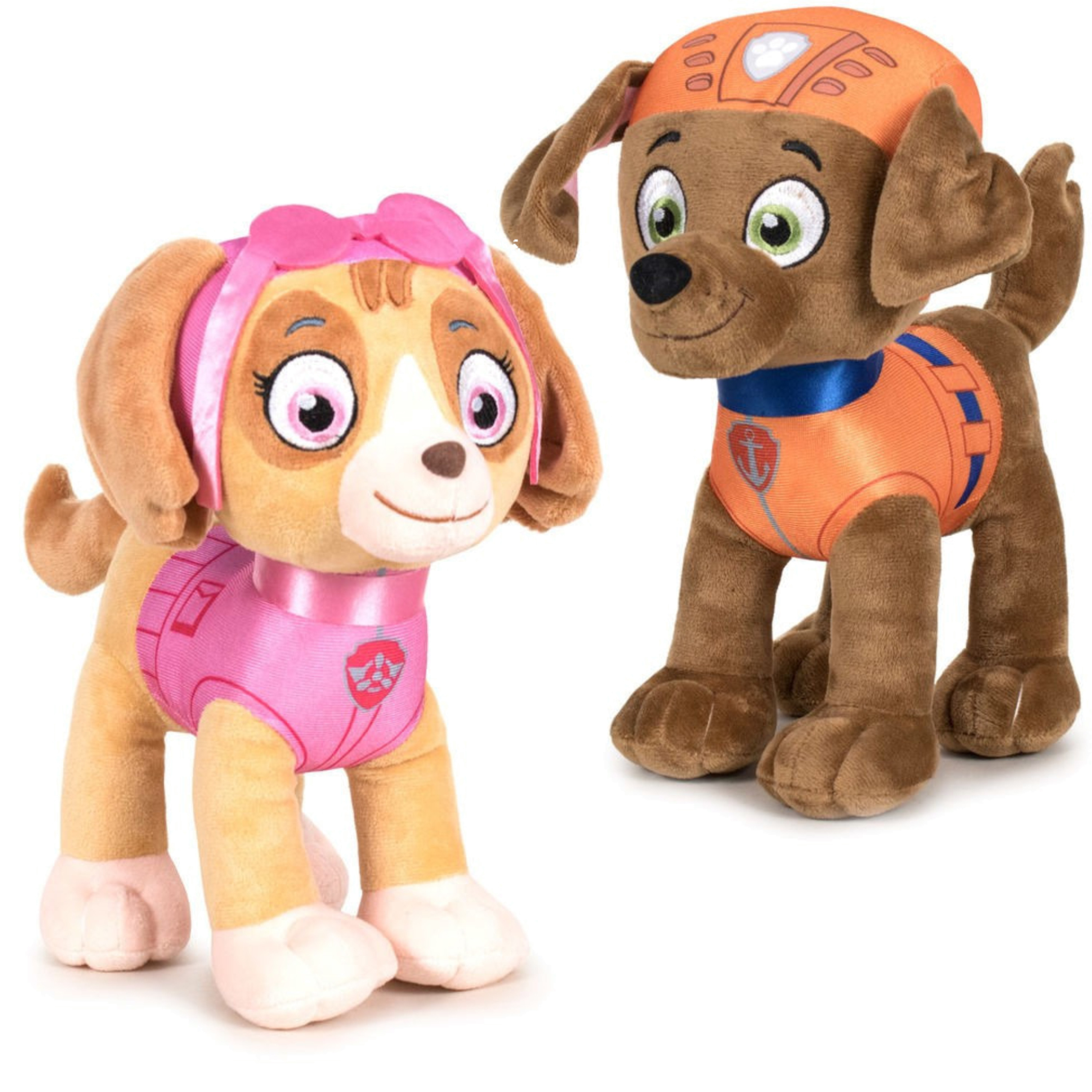 Paw Patrol figuren speelgoed knuffels set van 2x karakters Zuma en Skye 19 cm