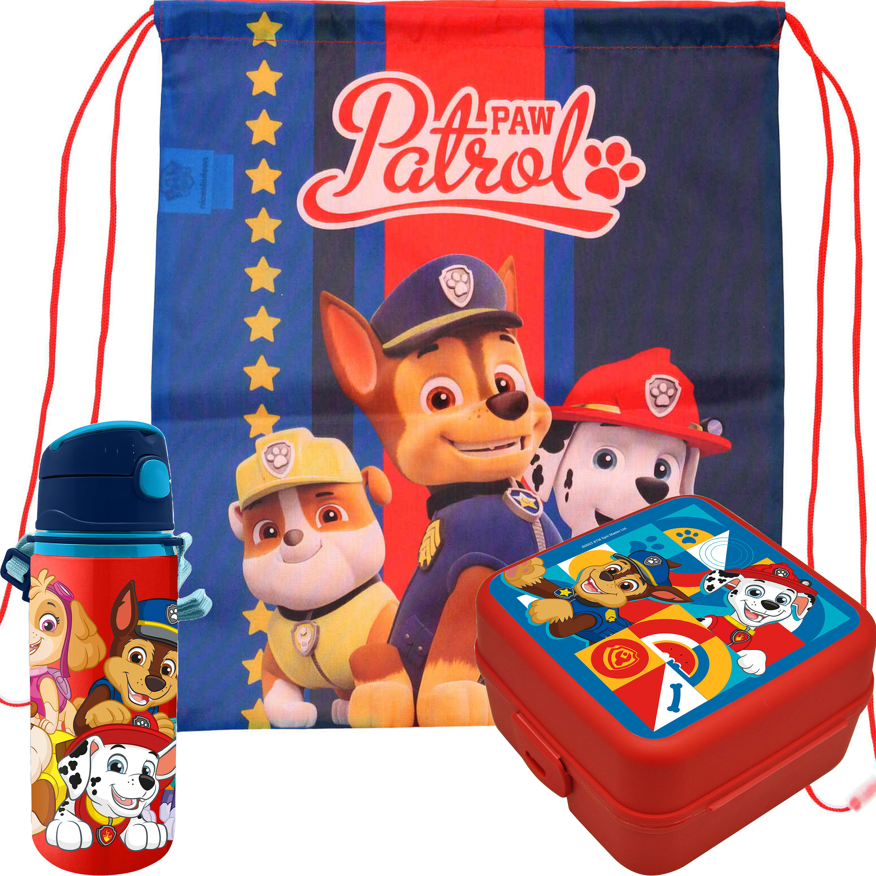 Paw Patrol lunchbox set voor kinderen 3-delig rood incl. gymtas-schooltas