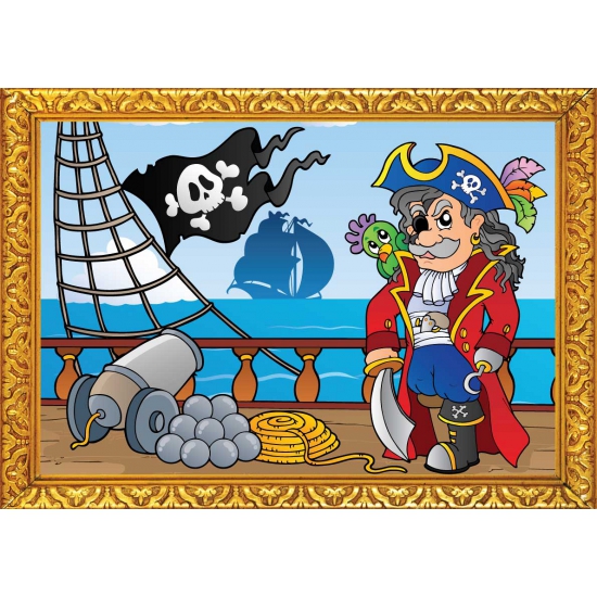 Piraten thema poster Piratenboot