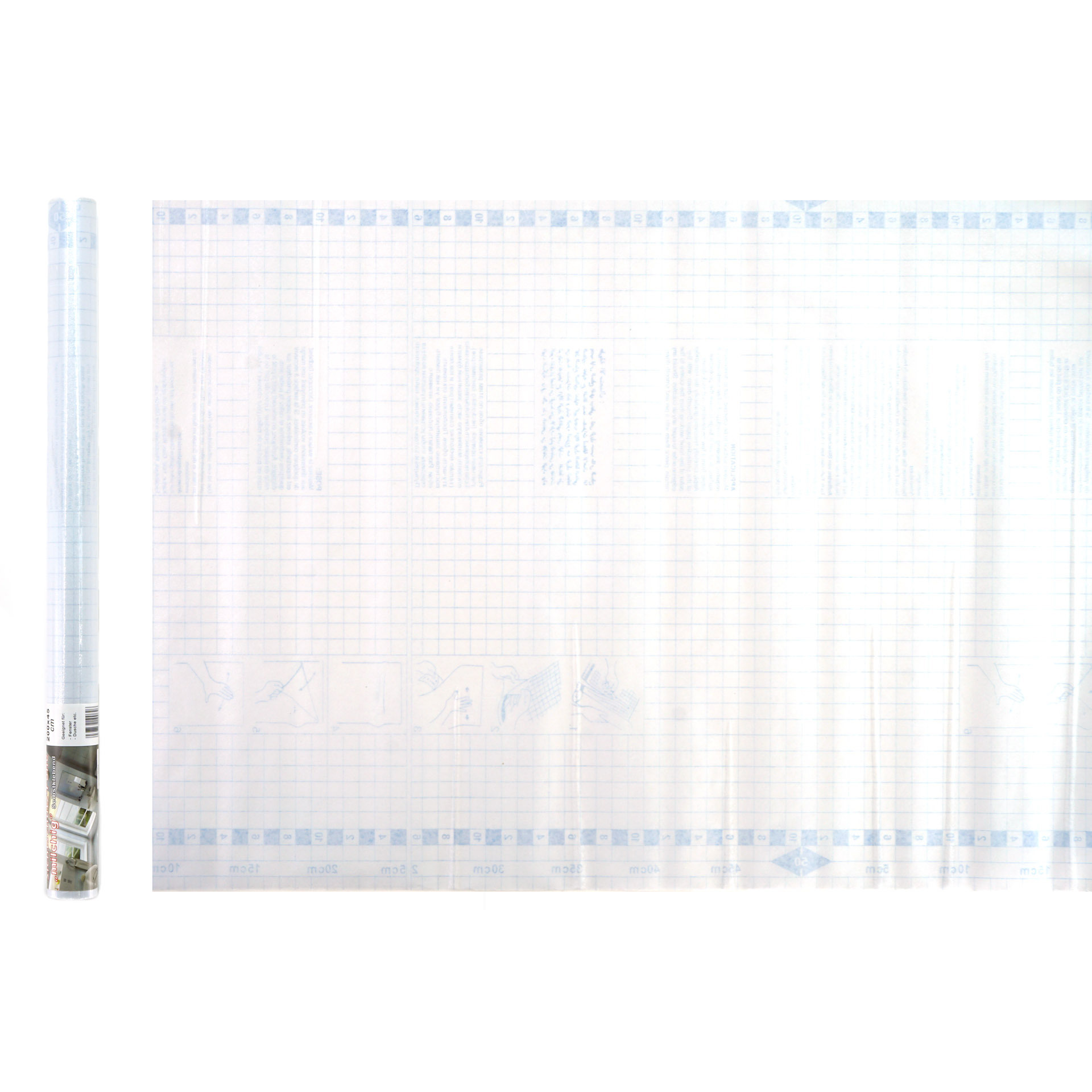 Plakfolie-raamfolie op rol transparant mat 45 cm x 2 meter zelfklevend