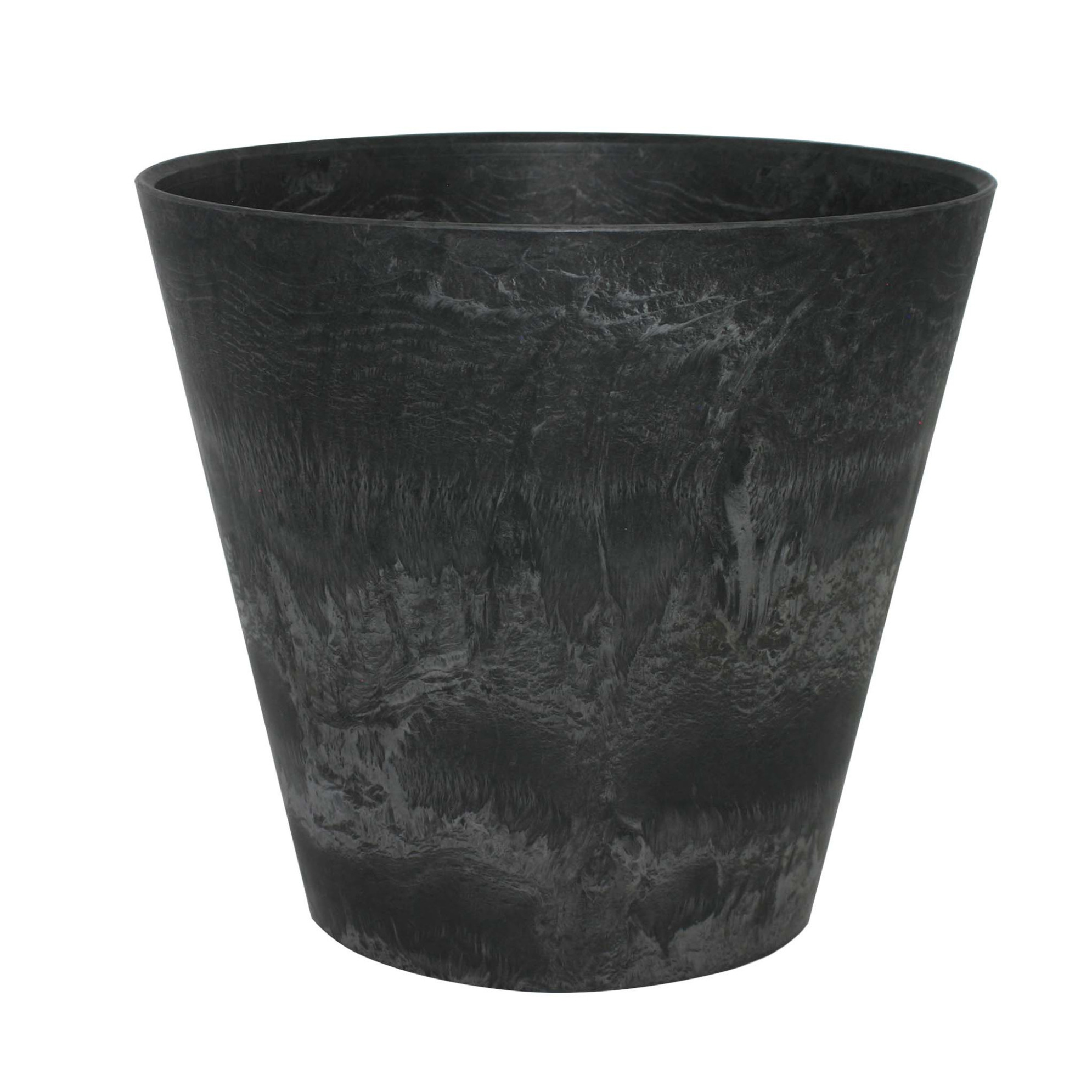 Plantenpot-bloempot in een natuursteen look Dia 32 cm en Hoogte 29 cm zwart