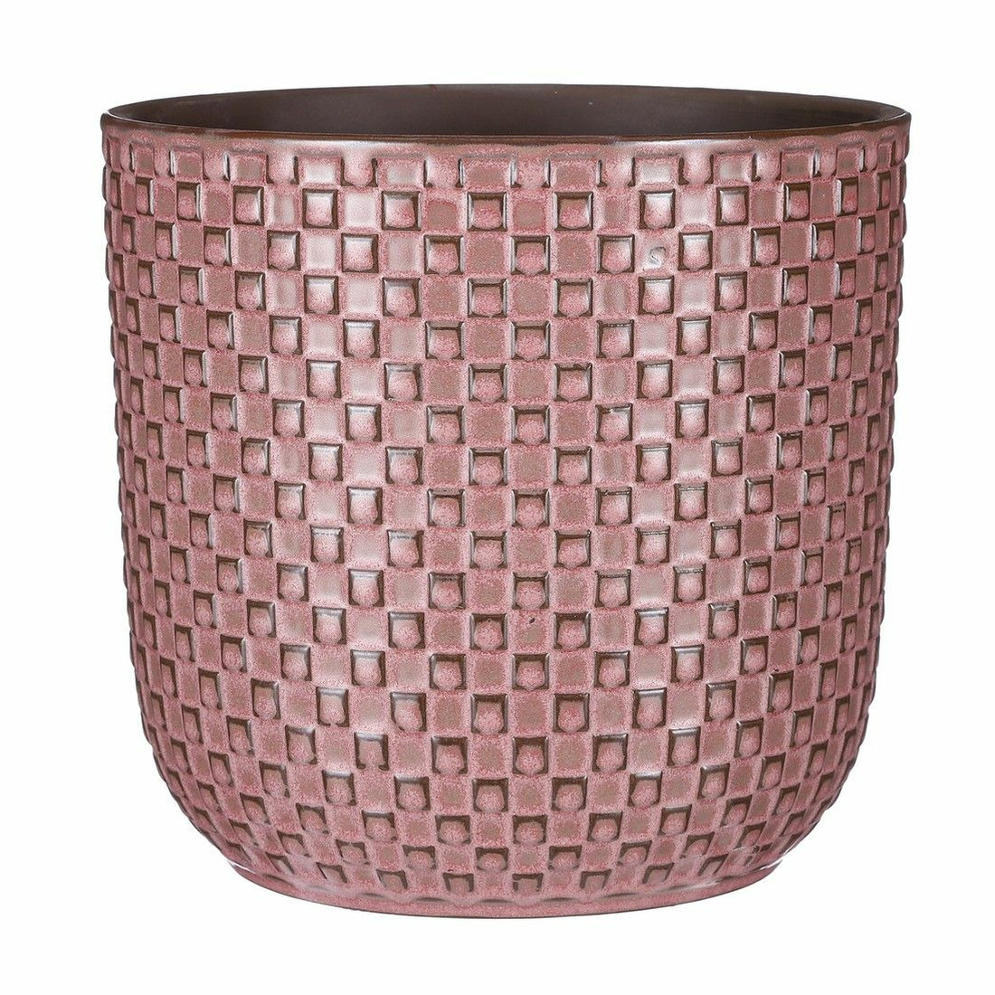 Plantenpot-bloempot keramiek roze stijlvol patroon D21.5 en H20.5 cm