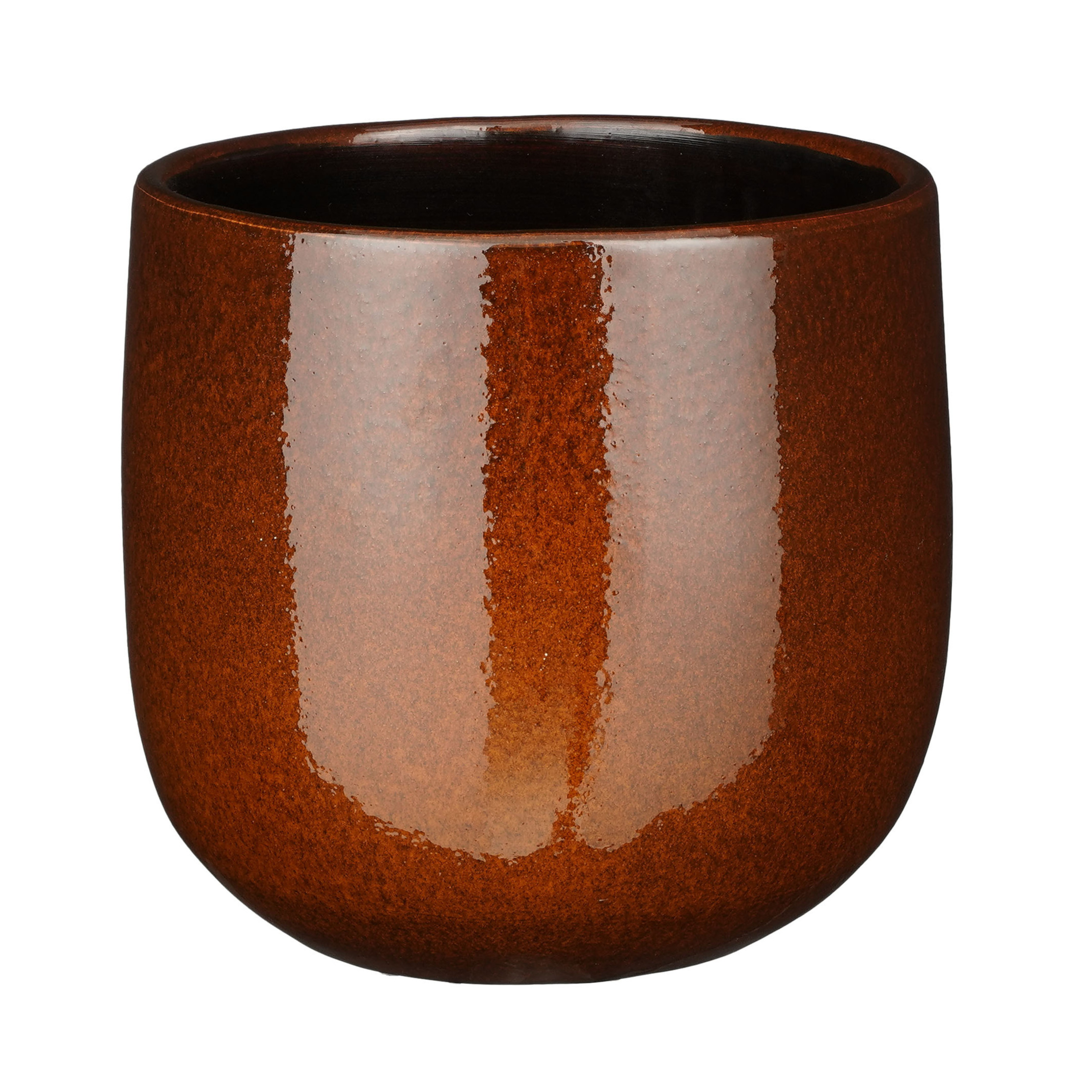 Plantenpot-bloempot keramiek terra bruin speels licht gevlekt patroon D21-H19 cm