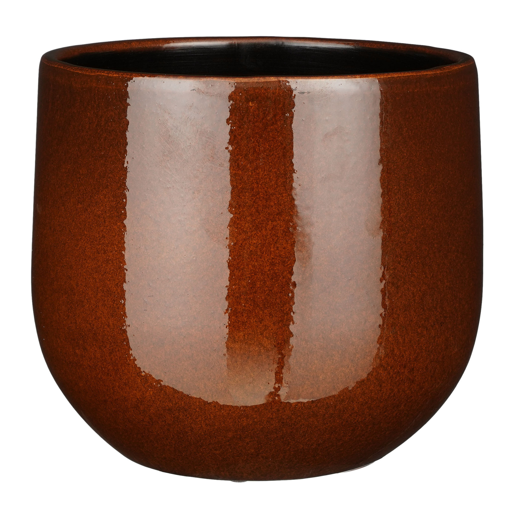 Plantenpot-bloempot keramiek terra bruin speels licht gevlekt patroon D25-H20 cm