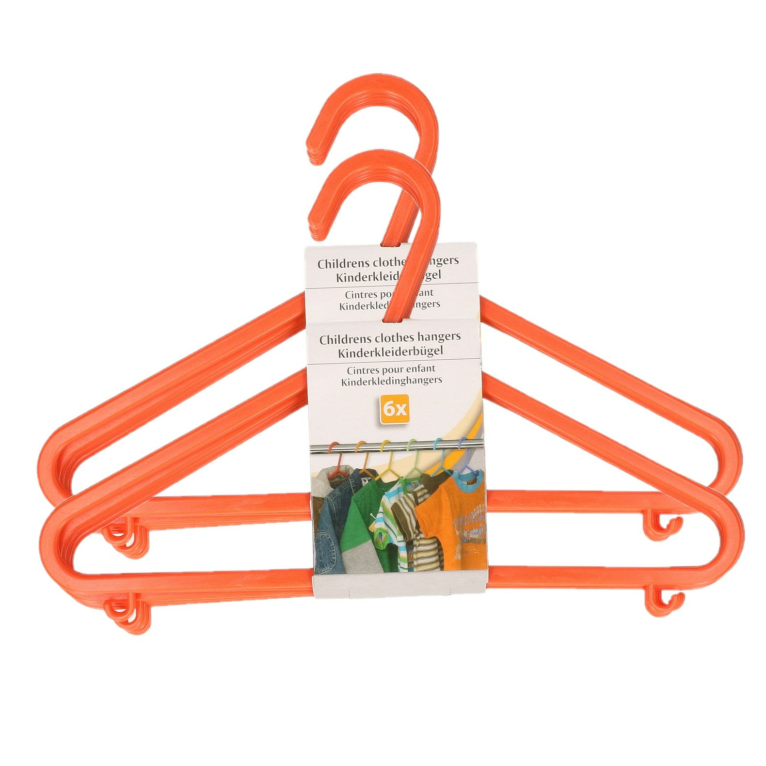 Plastic kinderkleding-baby kledinghangers oranje 12x stuks 17 x 28 cm