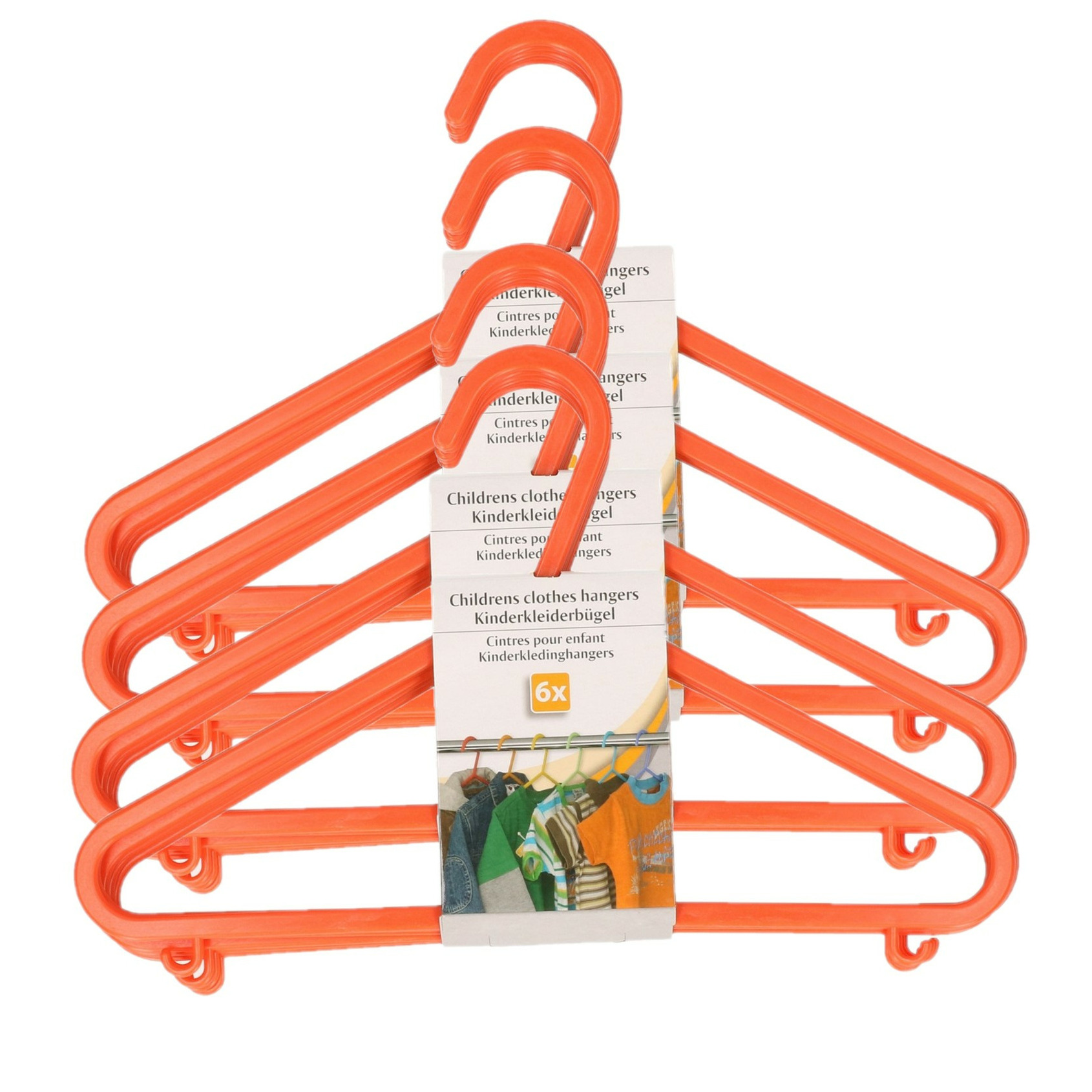 Plastic kinderkleding-baby kledinghangers oranje 36x stuks 17 x 28 cm