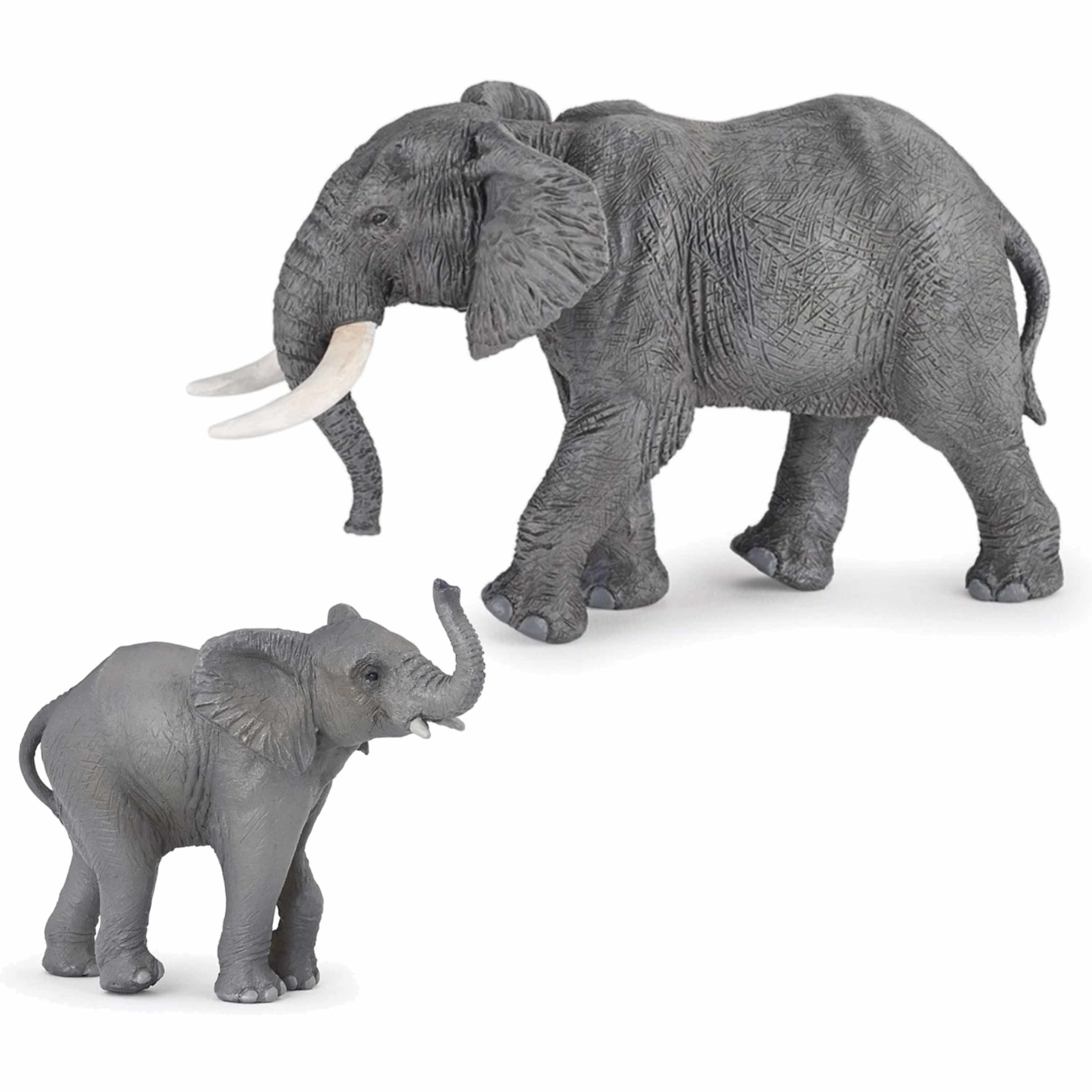 Plastic speelgoed figuren setje olifanten familie van moeder en kind