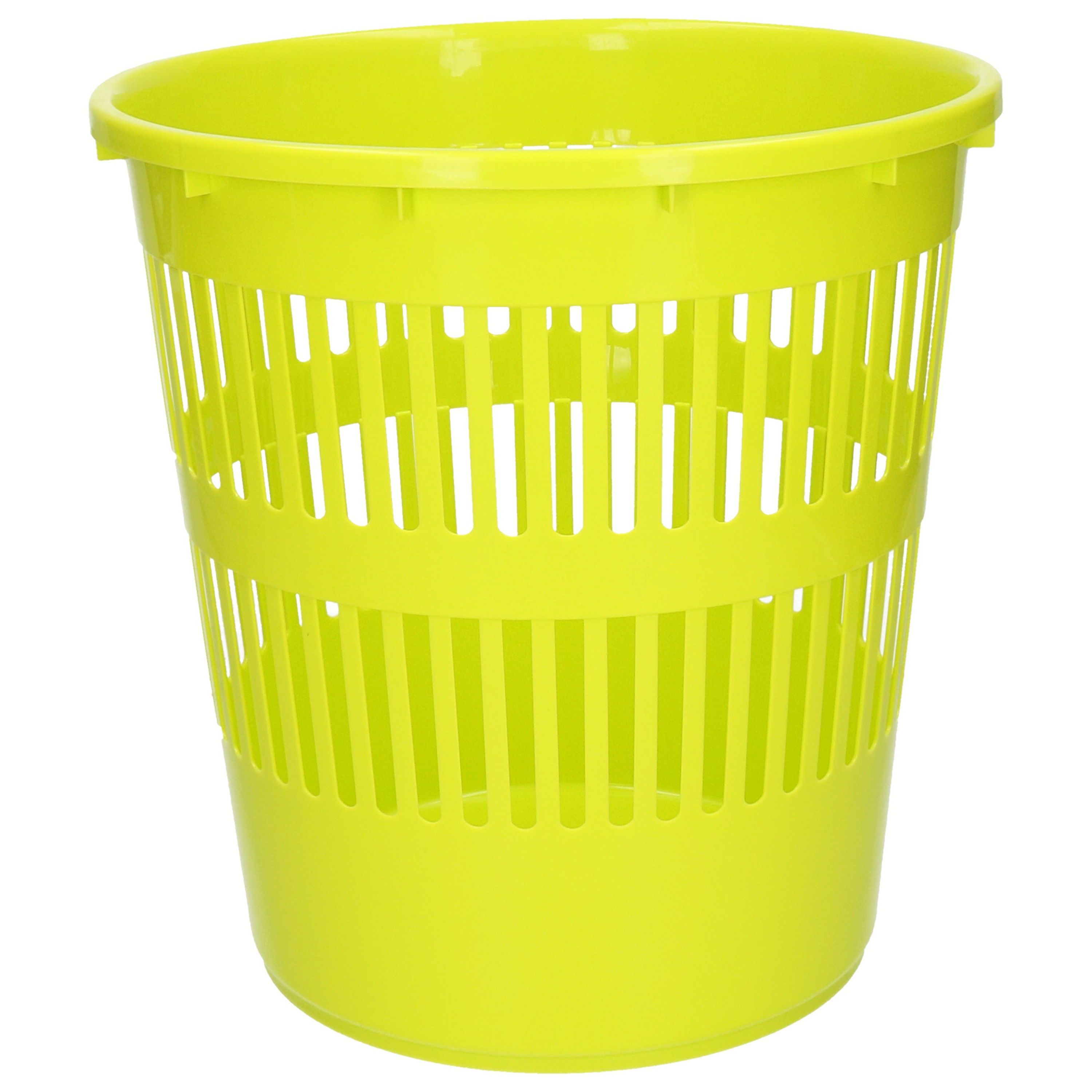 Plasticforte Afvalbak-vuilnisbak-kantoor prullenbak plastic groen 28 cm