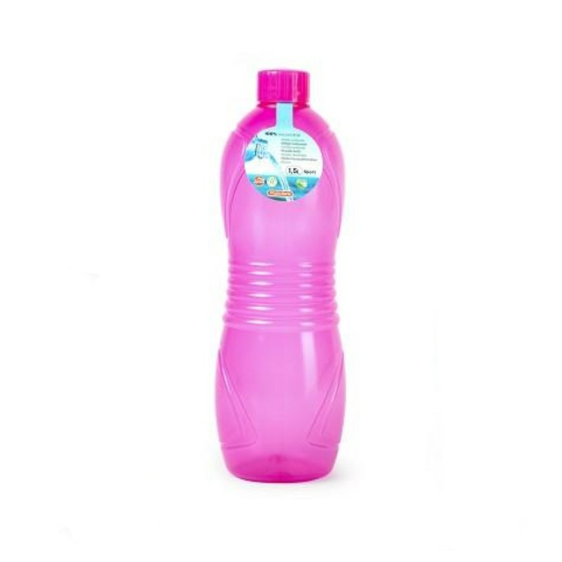 Plasticforte Drinkfles-waterfles-bidon 1500 ml transparant-roze kunststof