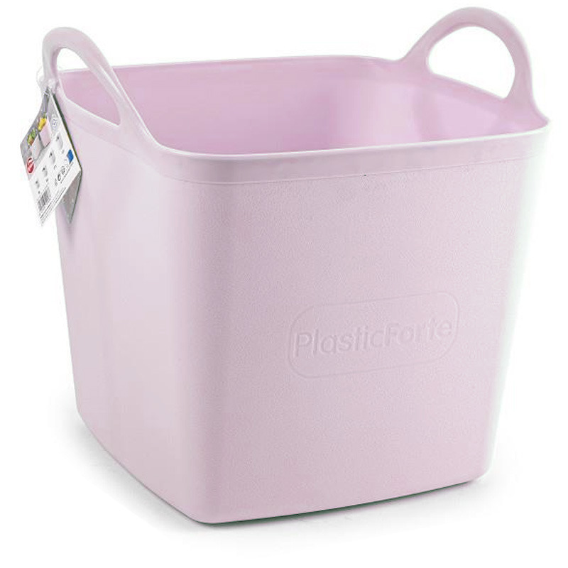 PlasticForte Kuip-emmer-wasmand flexibel roze 43 liter vierkant kunststof