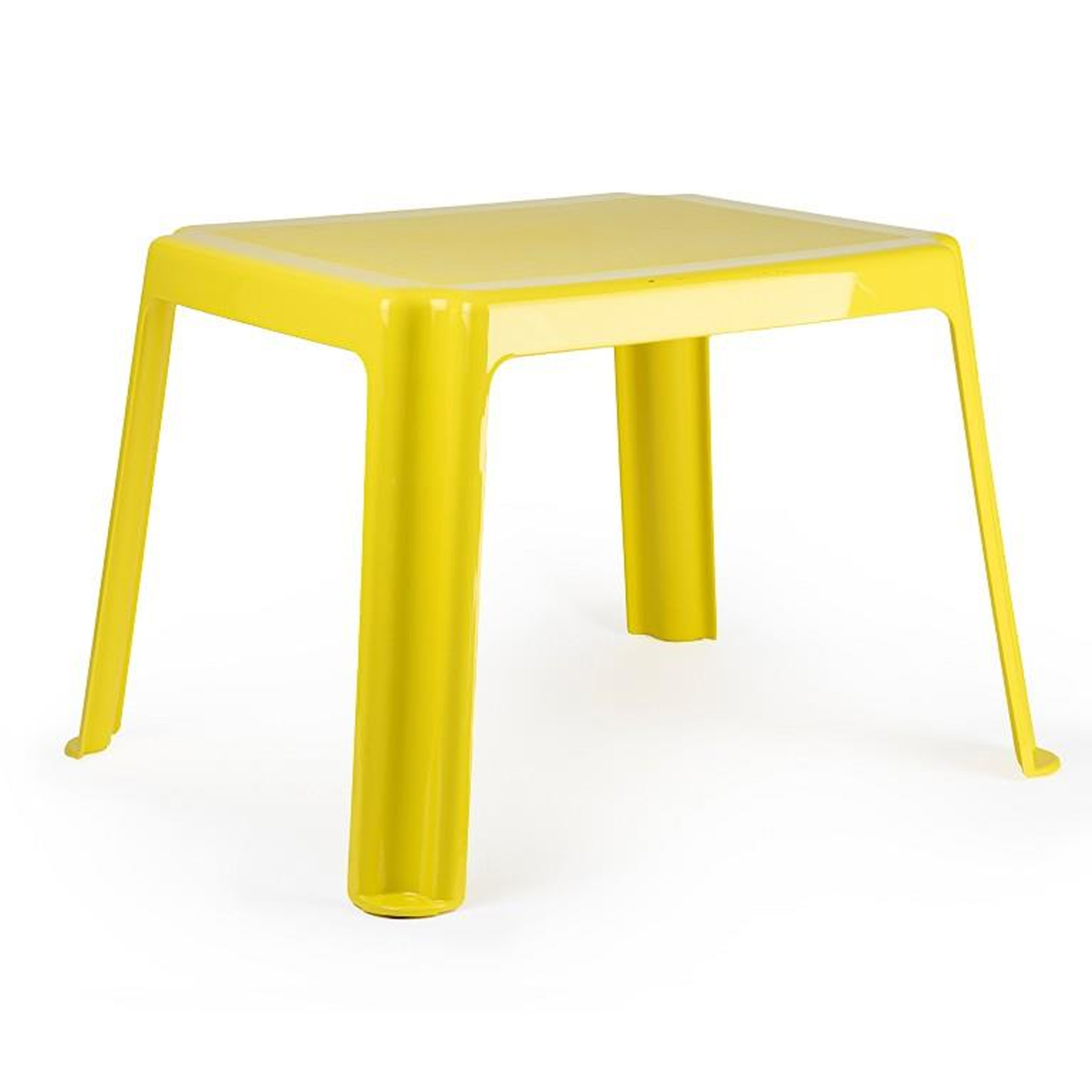 Plasticforte Kunststof kindertafel geel 55 x 66 x 43 cm camping-tuin-kinderkamer