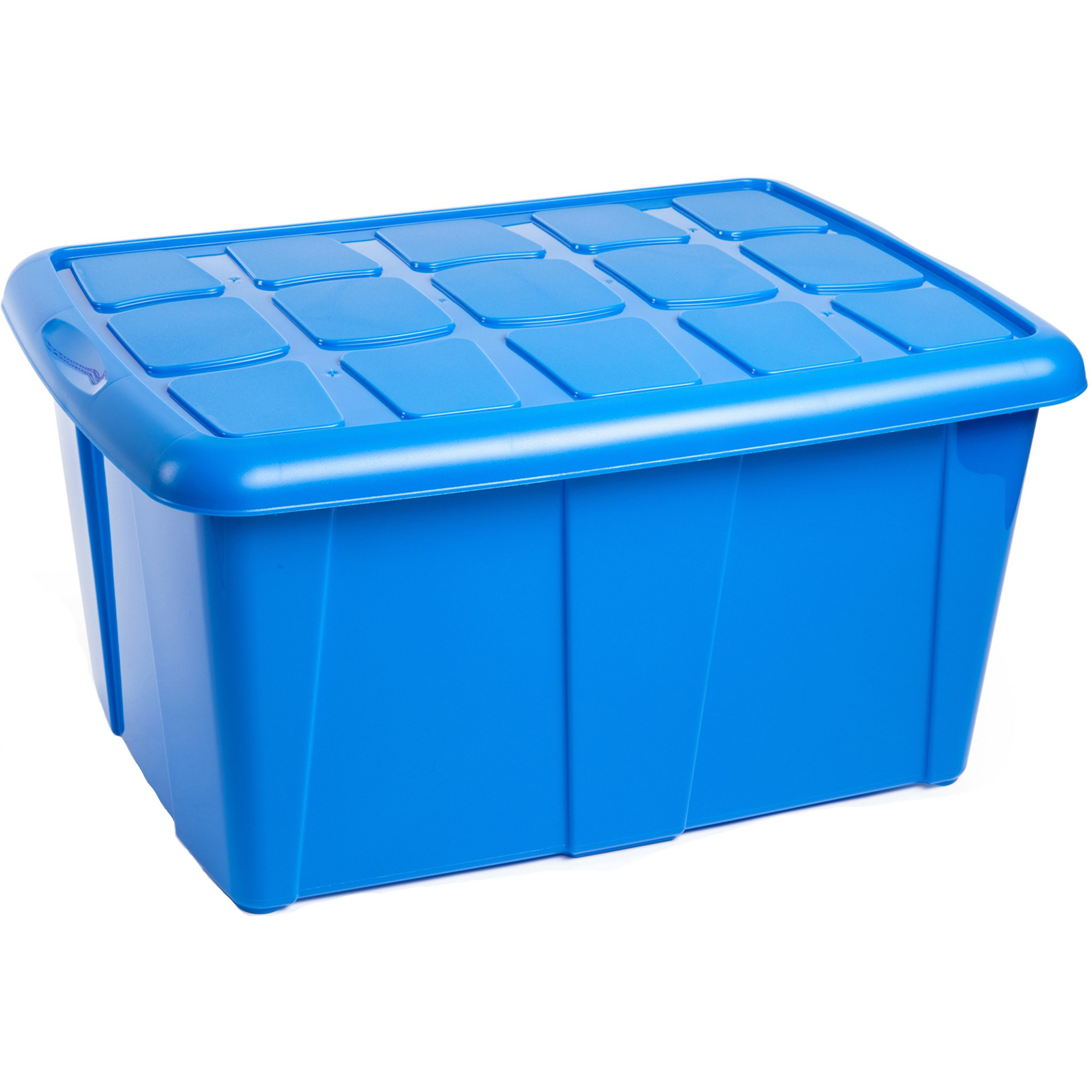 Plasticforte Opslagbox met deksel Blauw 60L kunststof 63 x 46 x 32 cm