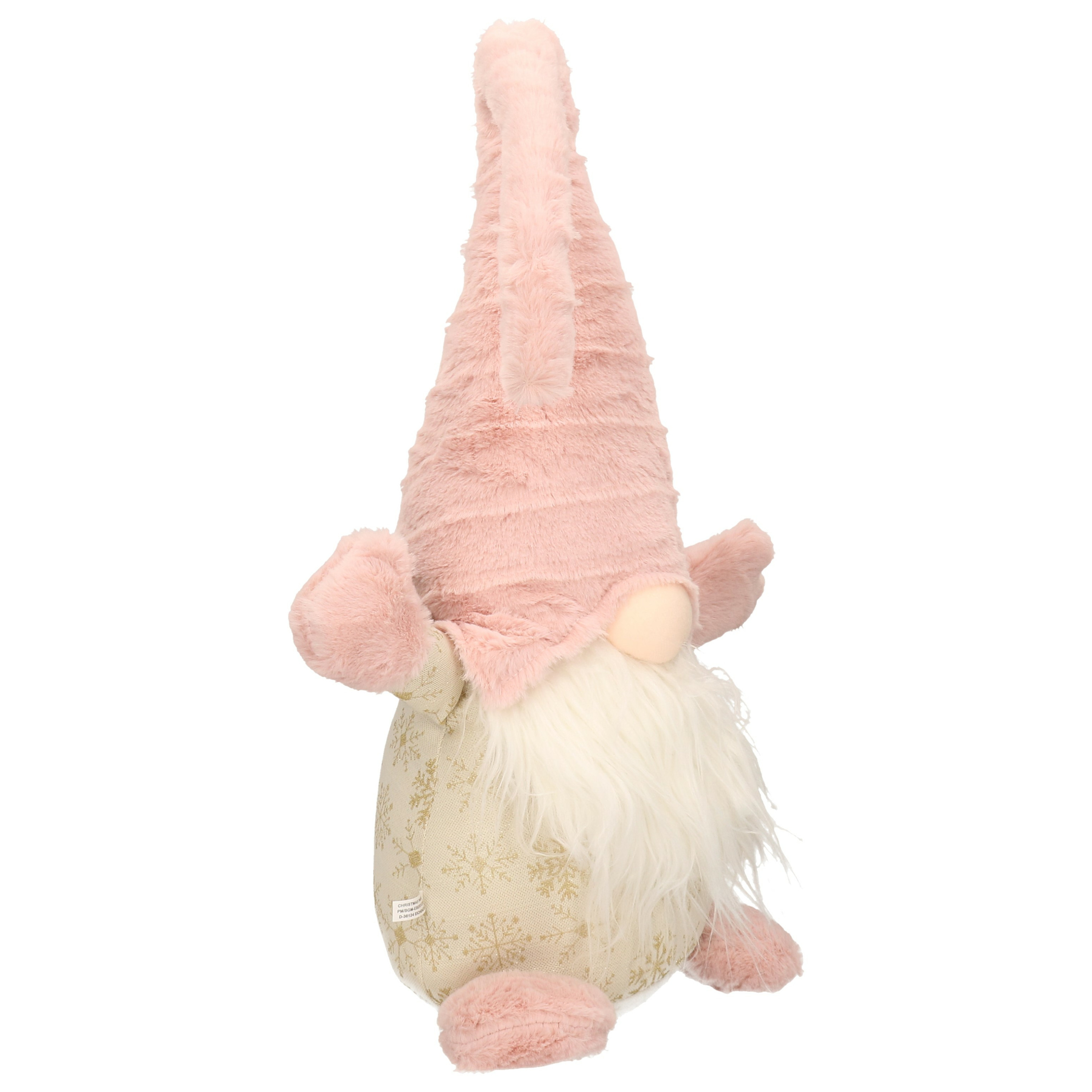 Pluche gnome-dwerg 46 cm decoratie pop lichtroze