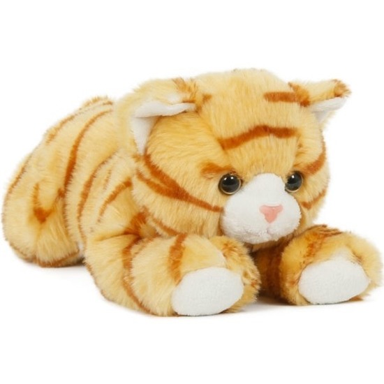 Pluche speelgoed poes-kat knuffeldier oranje 25 cm