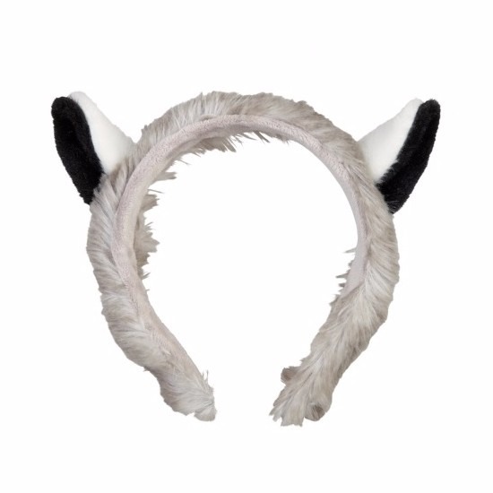 Pluche wasbeer hoofdband met oortjes 15 cm