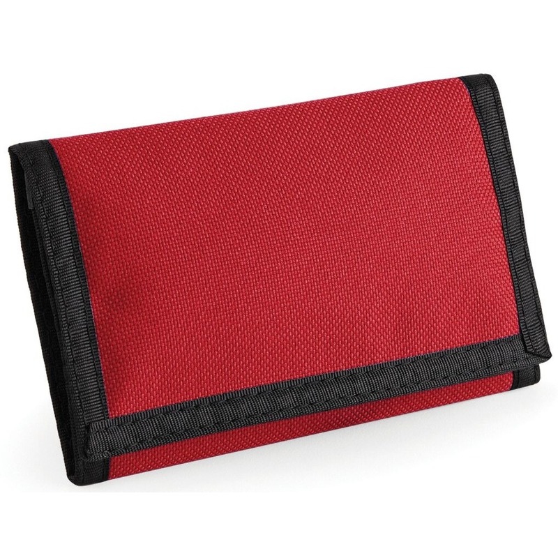 Portemonnee-portefeuille met klittenband sluiting rood