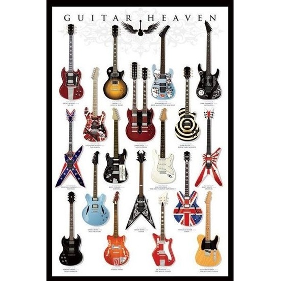 Poster met gitaren muziek thema 61 x 91 cm